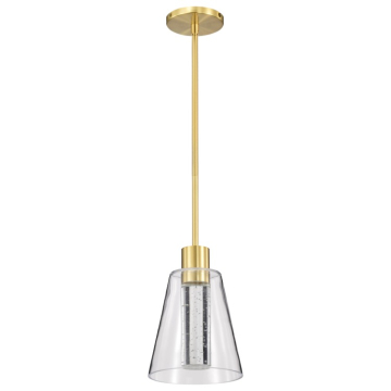 SATCO|NUVO Aura LED Pendant - 7" - 12W - 3000K - Brushed Brass - 120V