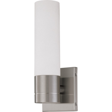SATCO|NUVO Link LED Wall Sconce - 3000K - 120V - Brushed Nickel / White Glass