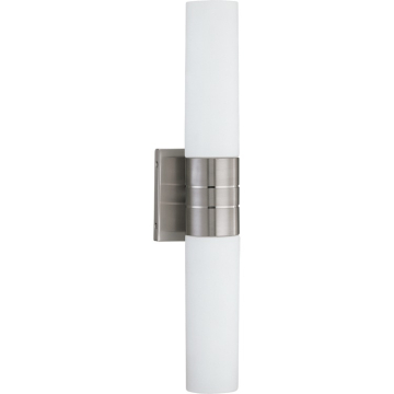 SATCO|NUVO Link LED Wall Sconce - 3000K - 120V - Brushed Nickel / White Glass