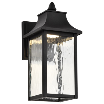 SATCO|NUVO Austen Smart Starfish LED Outdoor Wall Light - RGBTW - 120V - Matte Black / Clear Water Glass