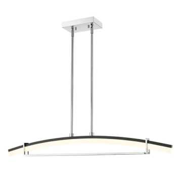 Z-Lite Arc 43" 1-Light LED Linear Chandelier - 3000K - 120V - Chrome