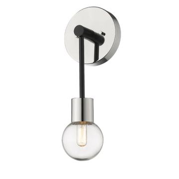 Z-Lite Neutra 1-Light Wall Sconce - 120V - Matte Black / Polished Nickel