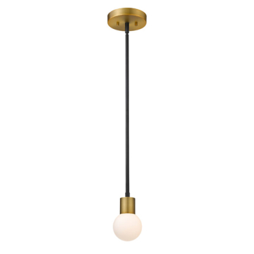 Z-Lite Neutra 1-Light Pendant - 120V - Matte Black / Foundry Brass