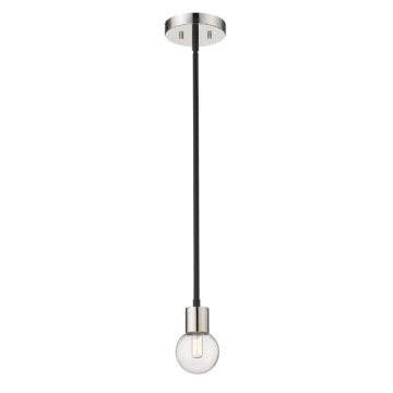 Z-Lite Neutra 1-Light Pendant - 120V - Matte Black / Polished Nickel
