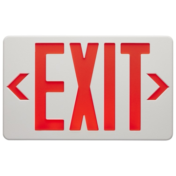 SATCO|NUVO Red LED Exit Sign - 90min Ni-Cad backup - 120/277V - Single/Dual Face - Universal Mounting
