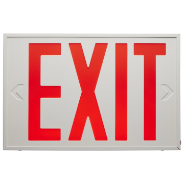 SATCO|NUVO Red LED Exit Sign - 90min Ni-Cad backup - 120V/277V - Single/Dual Face - Universal Mounting - NYC Approved