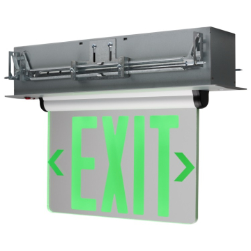 SATCO|NUVO Green (Clear) Edge Lit LED Exit Sign - Single Face - 120V/277V - Clear - Recessed Mount