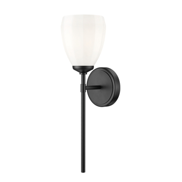 Z-Lite Oren 1-Light Wall Sconce - 120V - Matte Black / Matte Opal