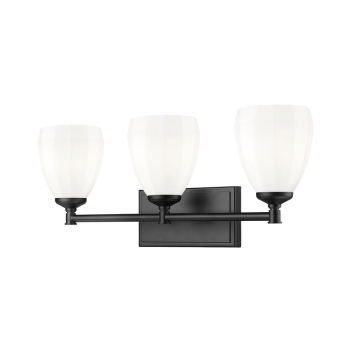 Z-Lite Oren 3-Light Vanity - 120V - Matte Black / Matte Opal