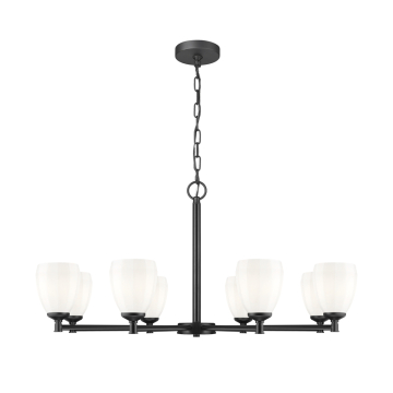 Z-Lite Oren 8-Light Chandelier - 120V - Matte Black / Matte Opal