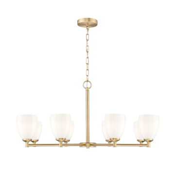 Z-Lite Oren 8-Light Chandelier - 120V - Modern Gold / Matte Opal