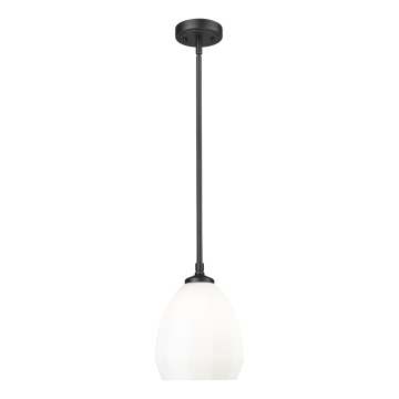 Z-Lite Oren 8" 1-Light Pendant - 120V - Matte Black / Matte Opal