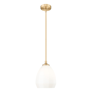 Z-Lite Oren 8" 1-Light Pendant - 120V - Modern Gold / Matte Opal