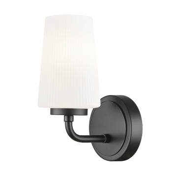 Z-Lite Montford 1-Light Wall Sconce - 120V - Matte Black / Matte Opal