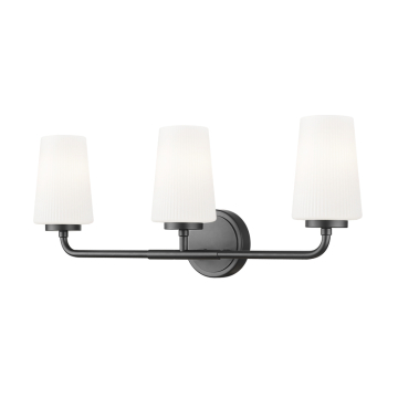 Z-Lite Montford 3-Light Vanity - 120V - Matte Black / Matte Opal