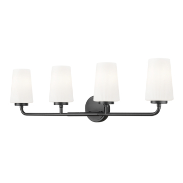 Z-Lite Montford 4-Light Vanity - 120V - Matte Black / Matte Opal