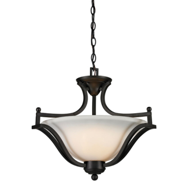 Z-Lite Lagoon 20" 3-Light Pendant - 120V - Matte Black