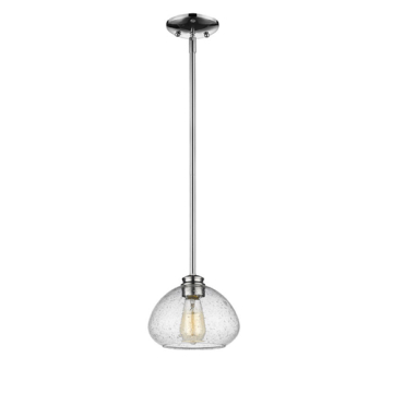 Z-Lite Amon 8" 1-Light Pendant - 120V - Chrome / Clear Seedy