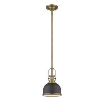 Z-Lite Melange 8" 1-Light Pendant - 120V - Bronze / Heritage Brass