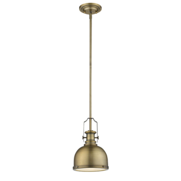 Z-Lite Melange 8" 1-Light Pendant - 120V - Heritage Brass