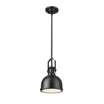 Z-Lite Melange 8" 1-Light Pendant - 120V - Matte Black