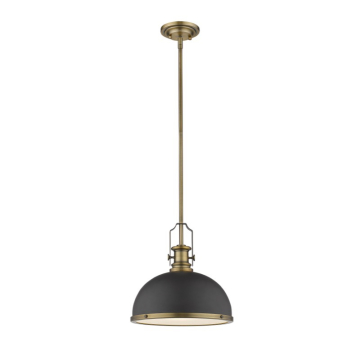 Z-Lite Melange 13" 1-Light Pendant - 120V - Bronze / Heritage Brass