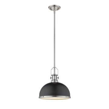 Z-Lite Melange 13" 1-Light Pendant - 120V - Matte Black / Brushed Nickel