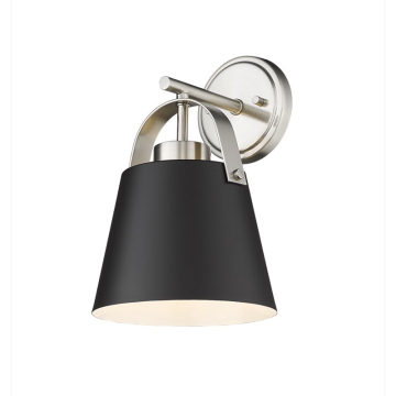 Z-Lite Z-Studio 8" 1-Light Wall Sconce - 120V - Matte Black / Brushed Nickel