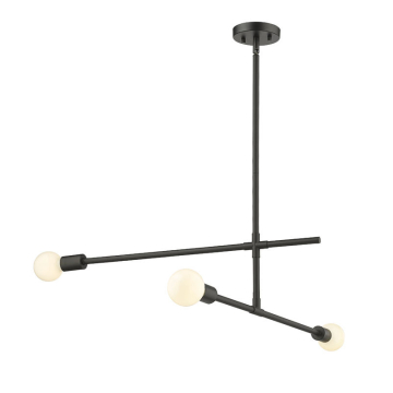Z-Lite Modernist 3-Light Chandelier - 120V - Matte Black