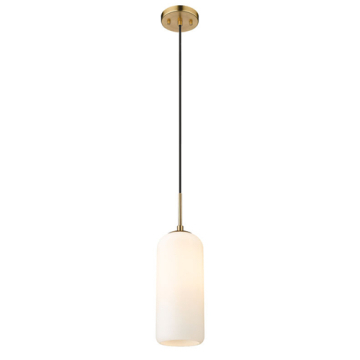Z-Lite Monty 17" 1-Light Pendant - 120V - Heritage Brass / Matte Opal