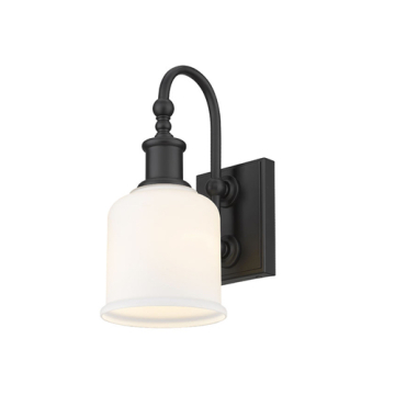 Z-Lite Bryant 1-Light Wall Sconce - 120V - Matte Black / Matte Opal