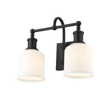 Z-Lite Bryant 2-Light Vanity - 120V - Matte Black / Matte Opal