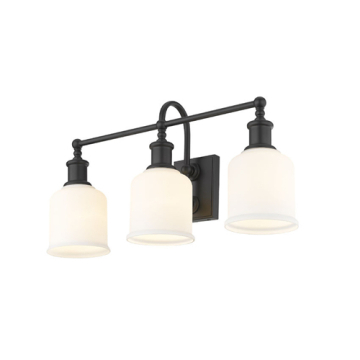 Z-Lite Bryant 3-Light Vanity - 120V - Matte Black / Matte Opal