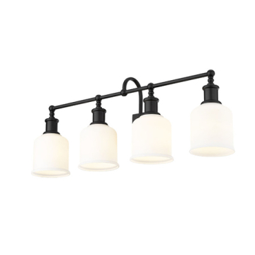 Z-Lite Bryant 4-Light Vanity - 120V - Matte Black / Matte Opal