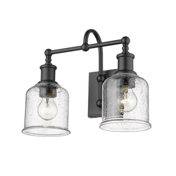 Z-Lite Bryant 2-Light Vanity - 120V - Matte Black / Clear