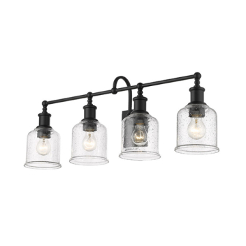 Z-Lite Bryant 4-Light Vanity - 120V - Matte Black / Clear