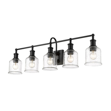 Z-Lite Bryant 5-Light Vanity - 120V - Matte Black / Clear