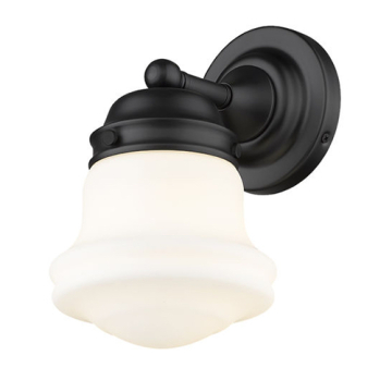 Z-Lite Vaughn 1-Light Wall Sconce - 120V - Matte Black / Matte Opal