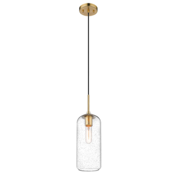 Z-Lite Monty 17" 1-Light Pendant - 120V - Heritage Brass / Seedy