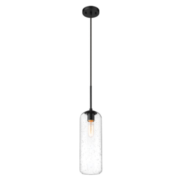 Z-Lite Monty 22" 1-Light Pendant - 120V - Matte Black / Seedy