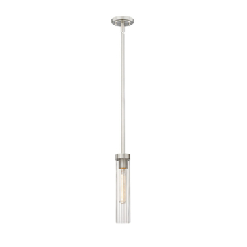 Z-Lite Beau 1-Light Pendant w/ Down Rod - 120V - Brushed Nickel
