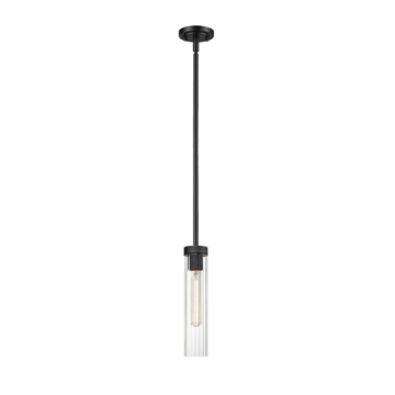 Z-Lite Beau 1-Light Pendant w/ Down Rod - 120V - Matte Black