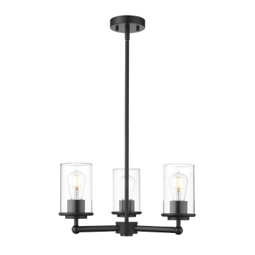 Z-Lite Thayer 3-Light Chandelier - 120V - Matte Black