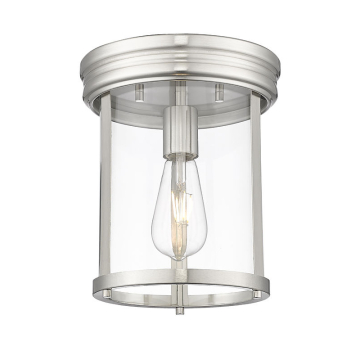 Z-Lite Thayer 1-Light Flush Mount - 120V - Brushed Nickel