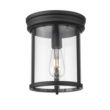 Z-Lite Thayer 1-Light Flush Mount - 120V - Matte Black