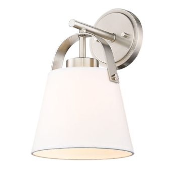 Z-Lite Z-Studio 1-Light Wall Sconce - 120V - Brushed Nickel / Ivory