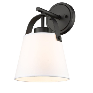 Z-Lite Z-Studio 1-Light Wall Sconce - 120V - Matte Black / Ivory