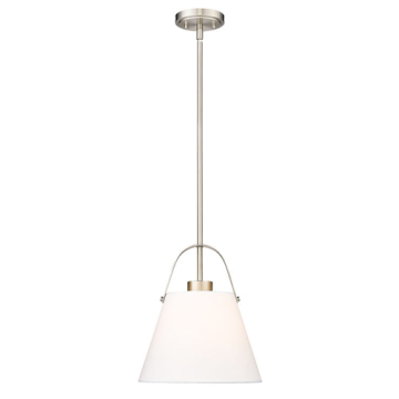 Z-Lite Z-Studio 13" 1-Light Pendant - 120V - Brushed Nickel / Ivory