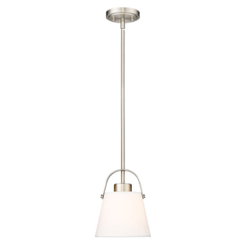 Z-Lite Z-Studio 8" 1-Light Pendant - 120V - Brushed Nickel / Ivory