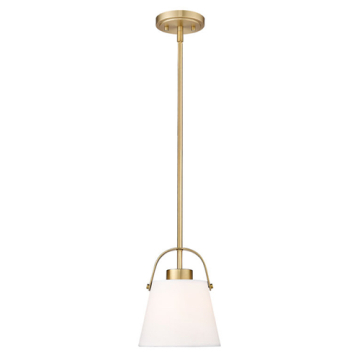 Z-Lite Z-Studio 8" 1-Light Pendant - 120V - Heritage Brass / Ivory